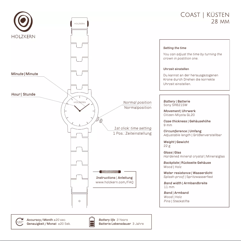 Page 1 de la notice Manuel utilisateur Holzkern Anakena