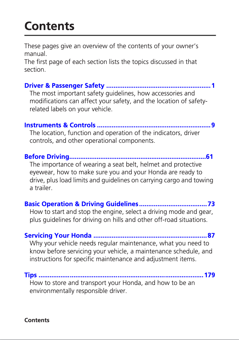 Page 1 de la notice Manuel utilisateur Honda Pioneer 700 (2014)