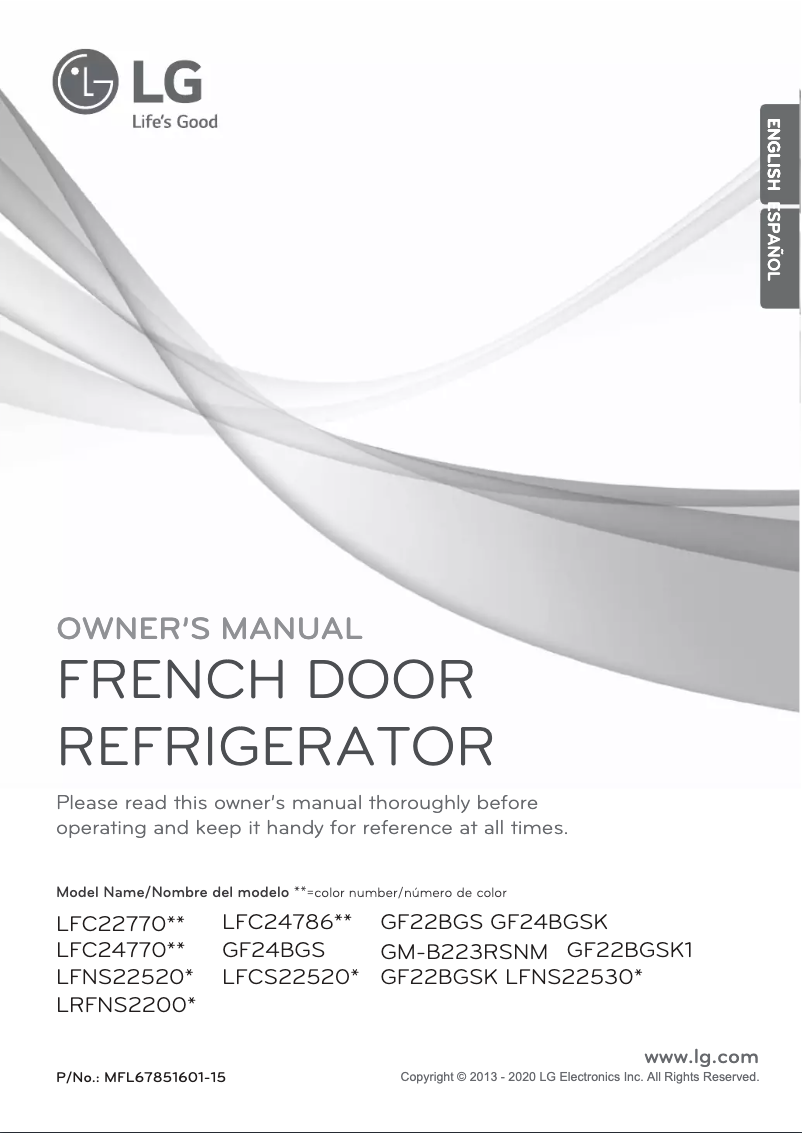 Image de la première page du manuel de l'appareil GF22BGS