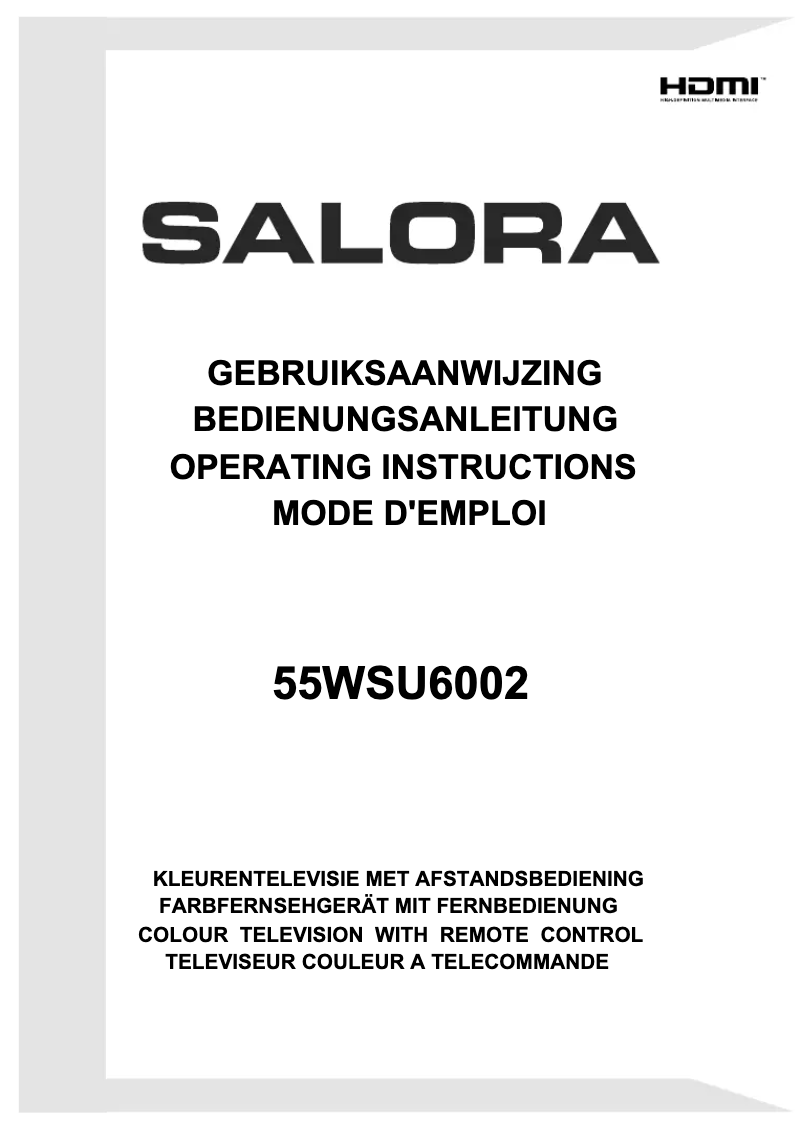 Page 1 of the manual User Manual Salora 55WSU6002