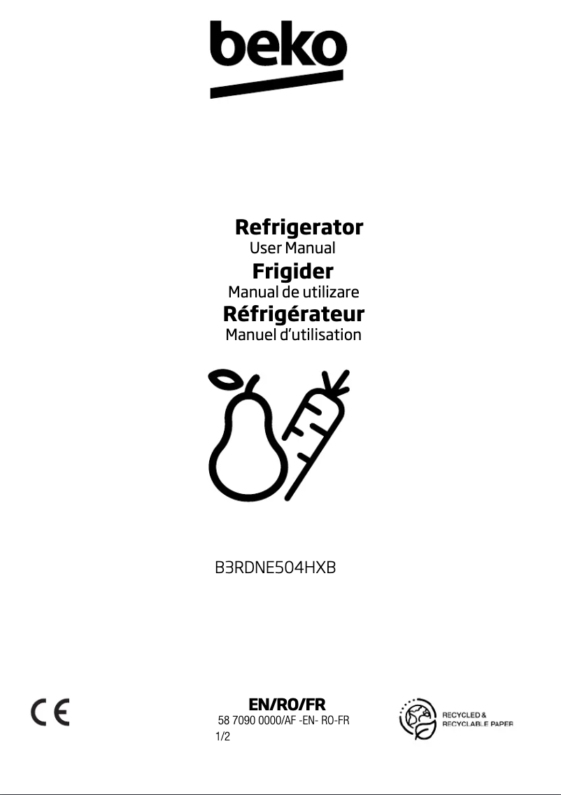 Image de la première page du manuel de l'appareil B3RDNE504HXB