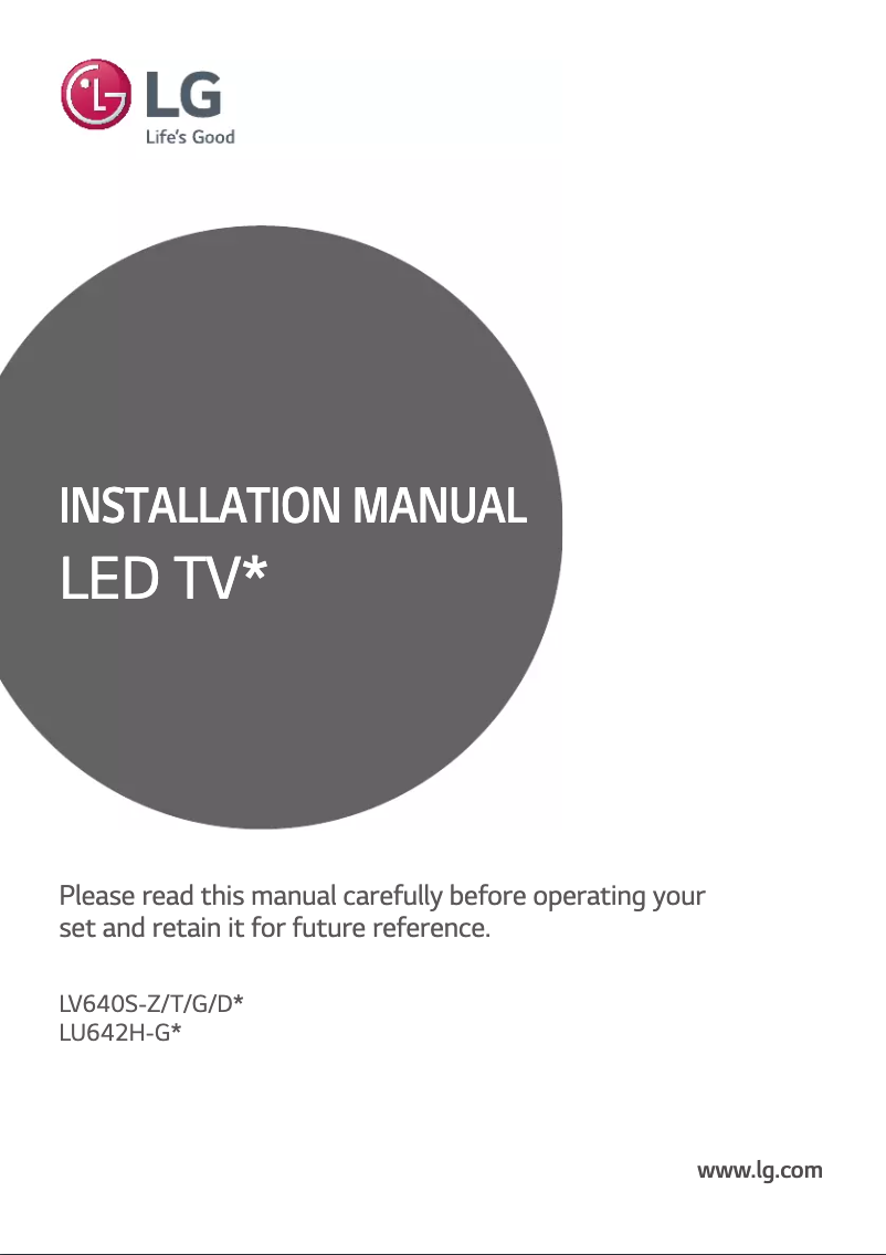 Image de la première page du manuel de l'appareil 55LV640SLA