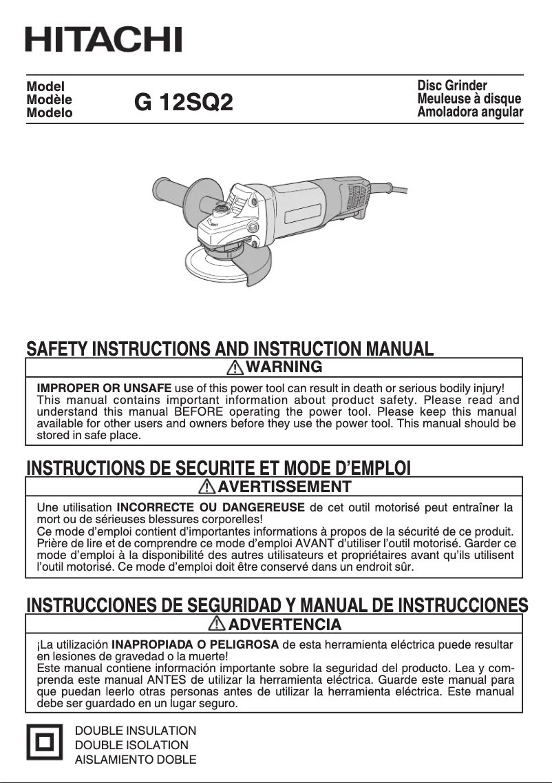 Image de la première page du manuel de l'appareil G 12SQ2