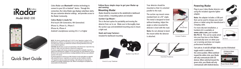 Imagen de la primera página del manual del dispositivo iRadar 230