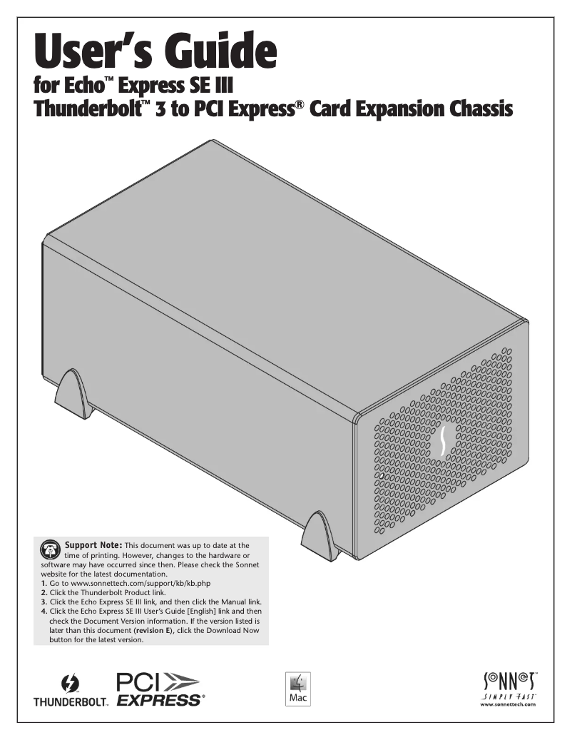 Page n°1 - Manuel utilisateur Sonnet Echo Express SE III