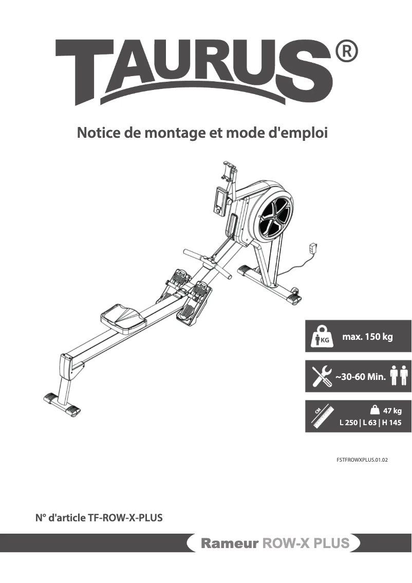 Image de la première page du manuel de l'appareil Row-X Plus