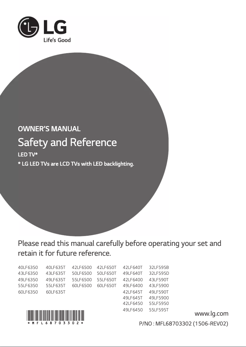 Page 1 of the manual User Manual LG 49LF635T