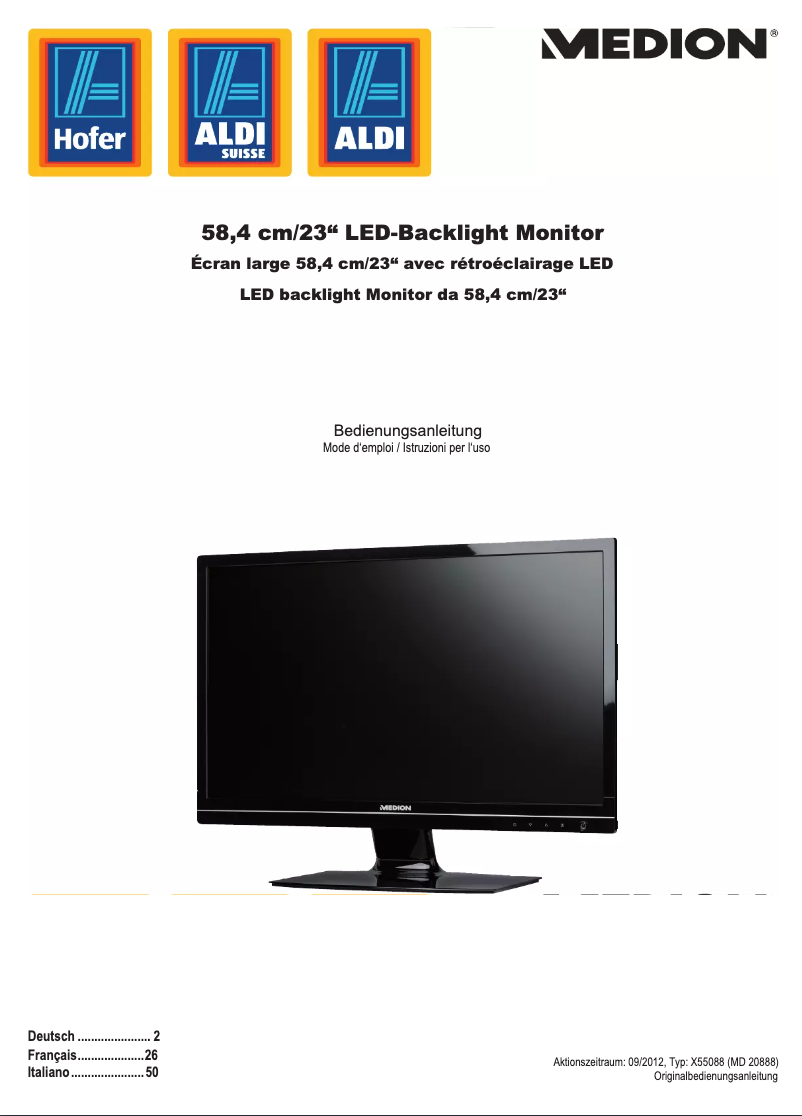 Image de la première page du manuel de l'appareil Akoya X55088 (MD 20888)