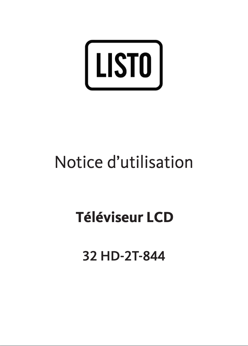 Page n°1 - Manuel utilisateur Listo HD-2Т-844