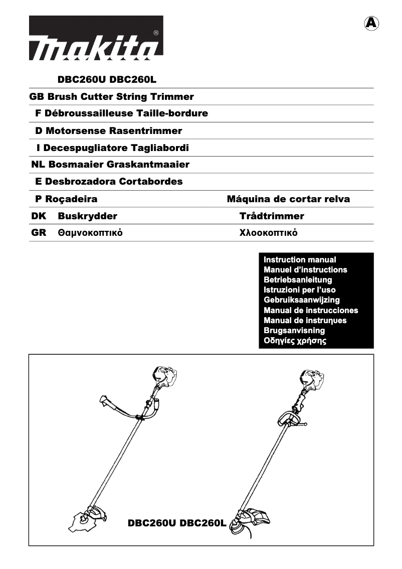 Page 1 de la notice Manuel utilisateur Makita DBC260L