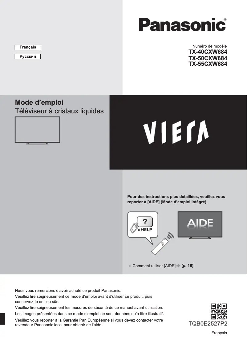 Página 1 del manual Manual de usuario Panasonic TX-50CXW684