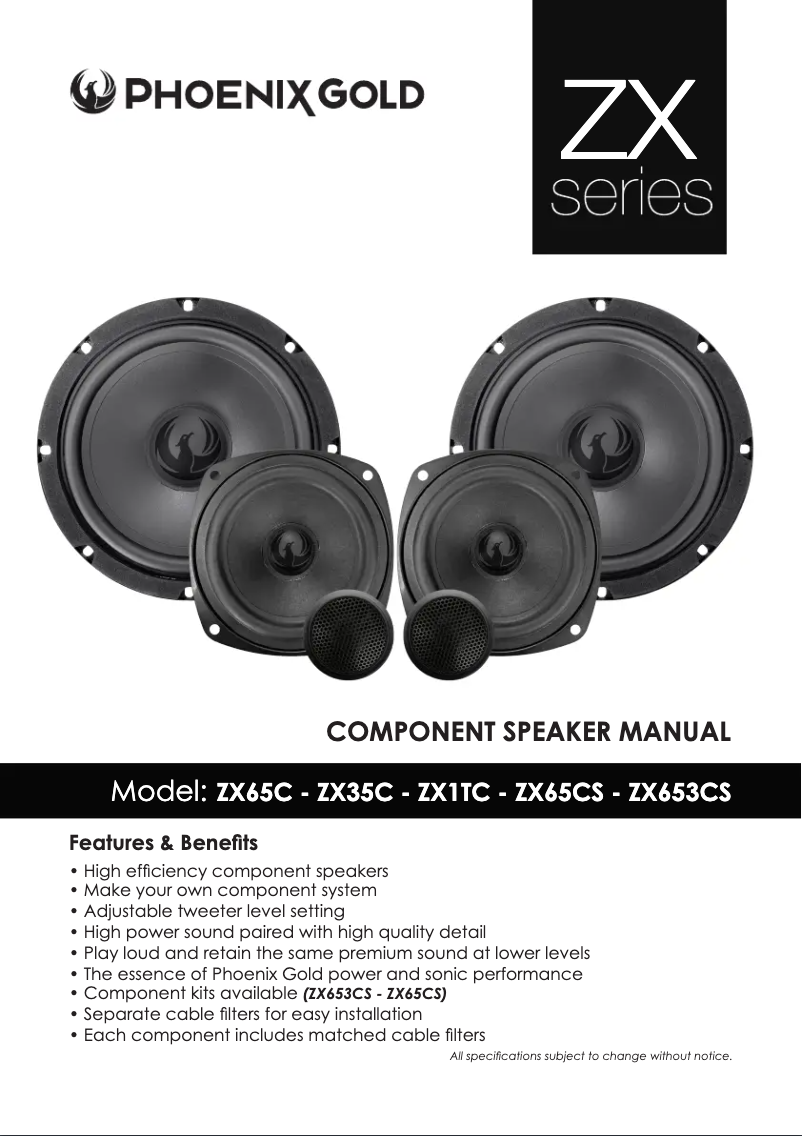 Page 1 de la notice Manuel utilisateur Phoenix Gold ZX35C