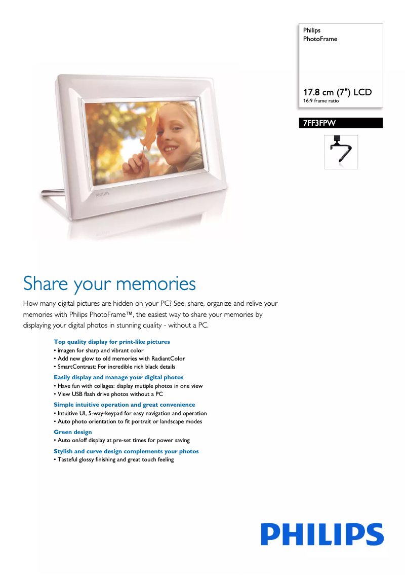 Image de la première page du manuel de l'appareil 7FF3FPW