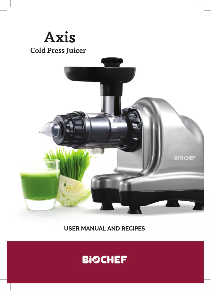 Page n°1 - Manuel utilisateur BioChef Axis