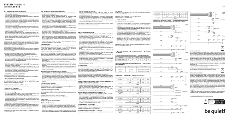 Página 1 del manual Manual de usuario Be Quiet! System Power 10