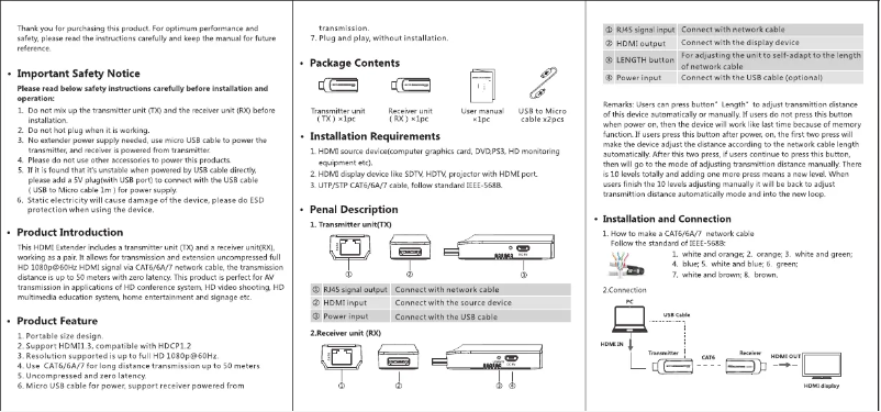 Page 1 de la notice Manuel utilisateur Vivolink VLHDMIEXTDGL50