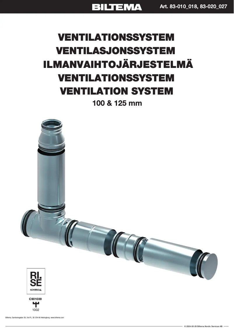 Page n°1 - Manuel utilisateur Biltema 83-014