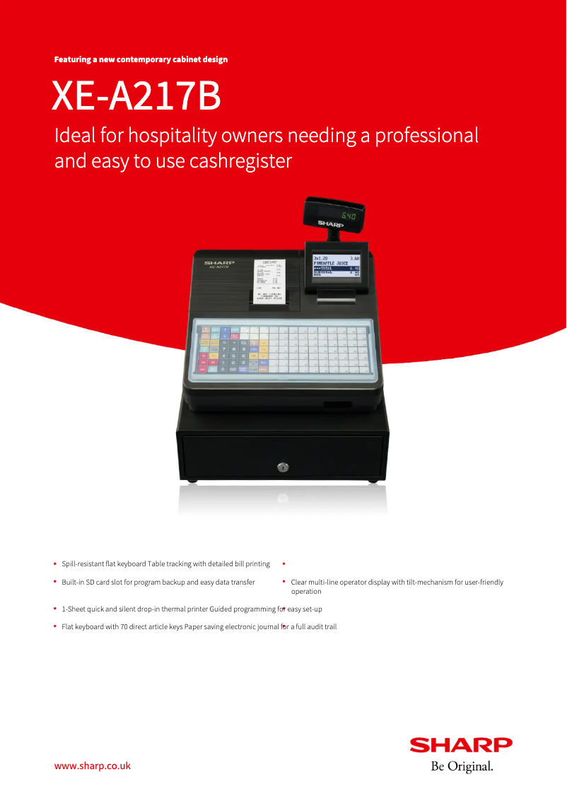Page n°1 - Fiche technique Sharp XE-A217B