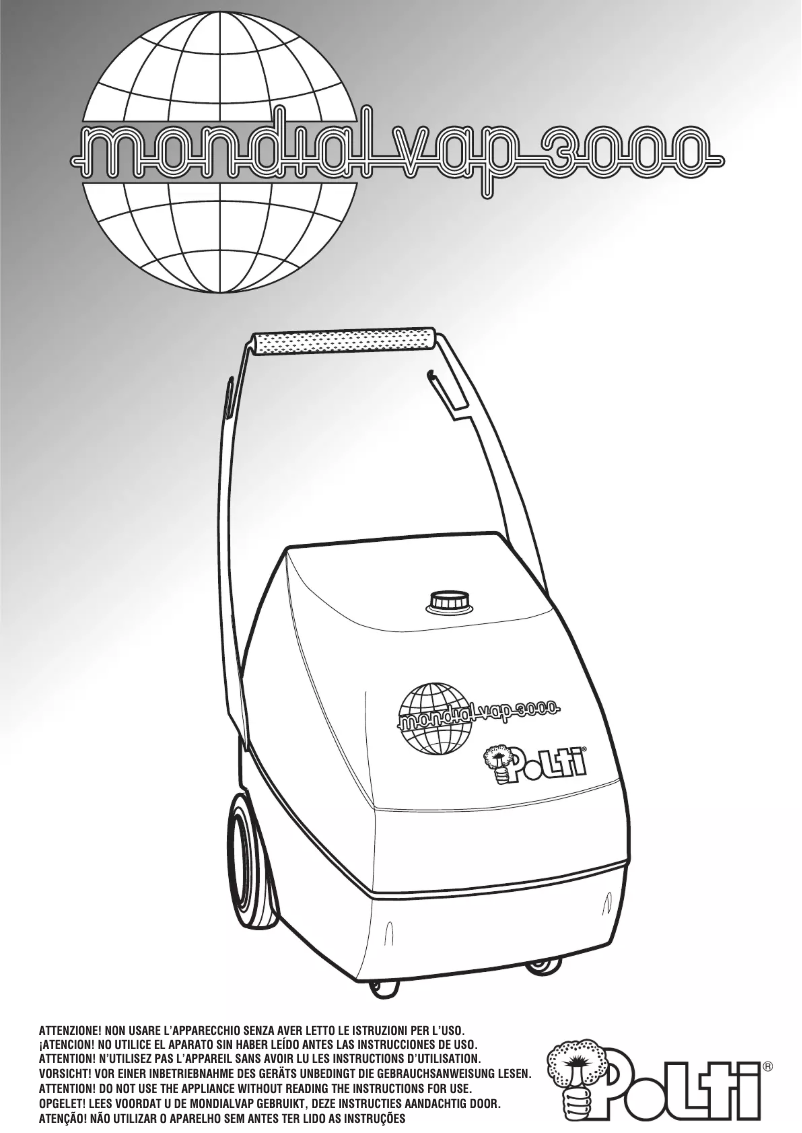 Page 1 de la notice Manuel utilisateur Polti Mondial VAP 3000