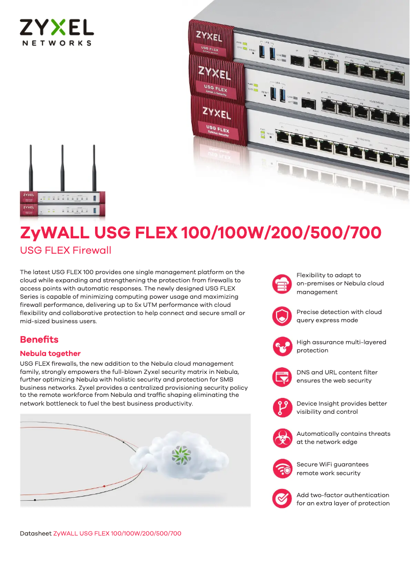 Page 1 de la notice Fiche technique ZyXEL USG FLEX 700