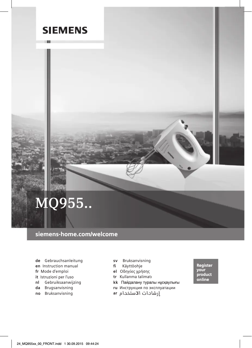 Página 1 del manual Manual de usuario Siemens MQ95540N