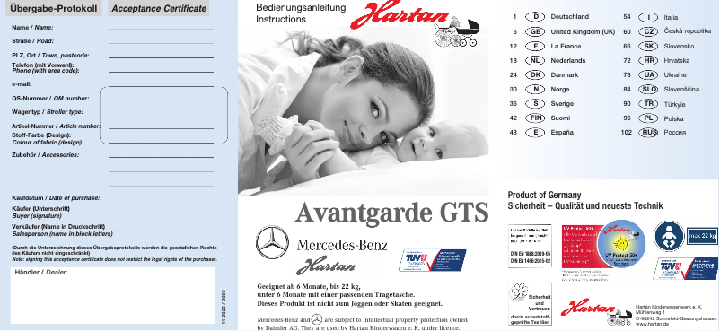 Image de la première page du manuel de l'appareil Avantgarde GTS