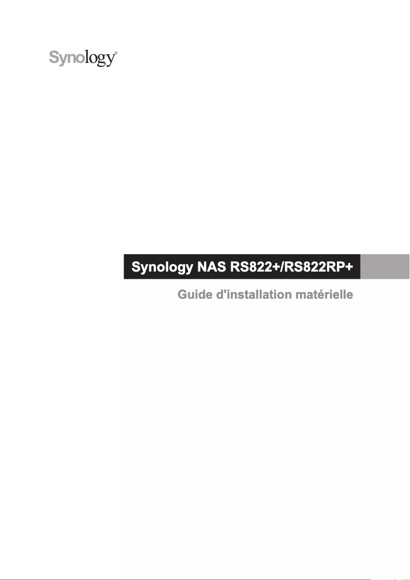 Page 1 de la notice Manuel utilisateur Synology RS822+