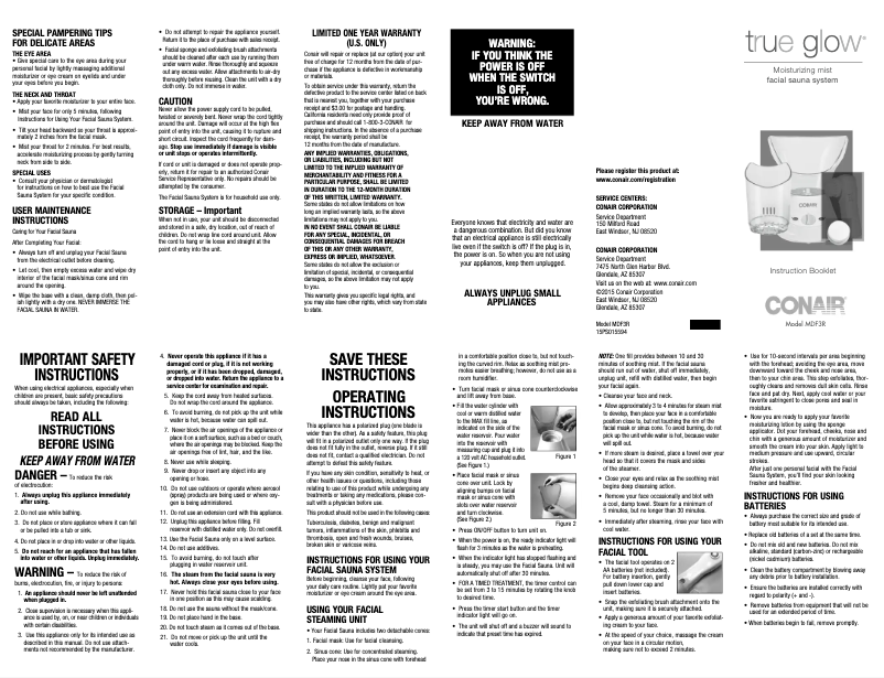 Image de la première page du manuel de l'appareil MDF3R