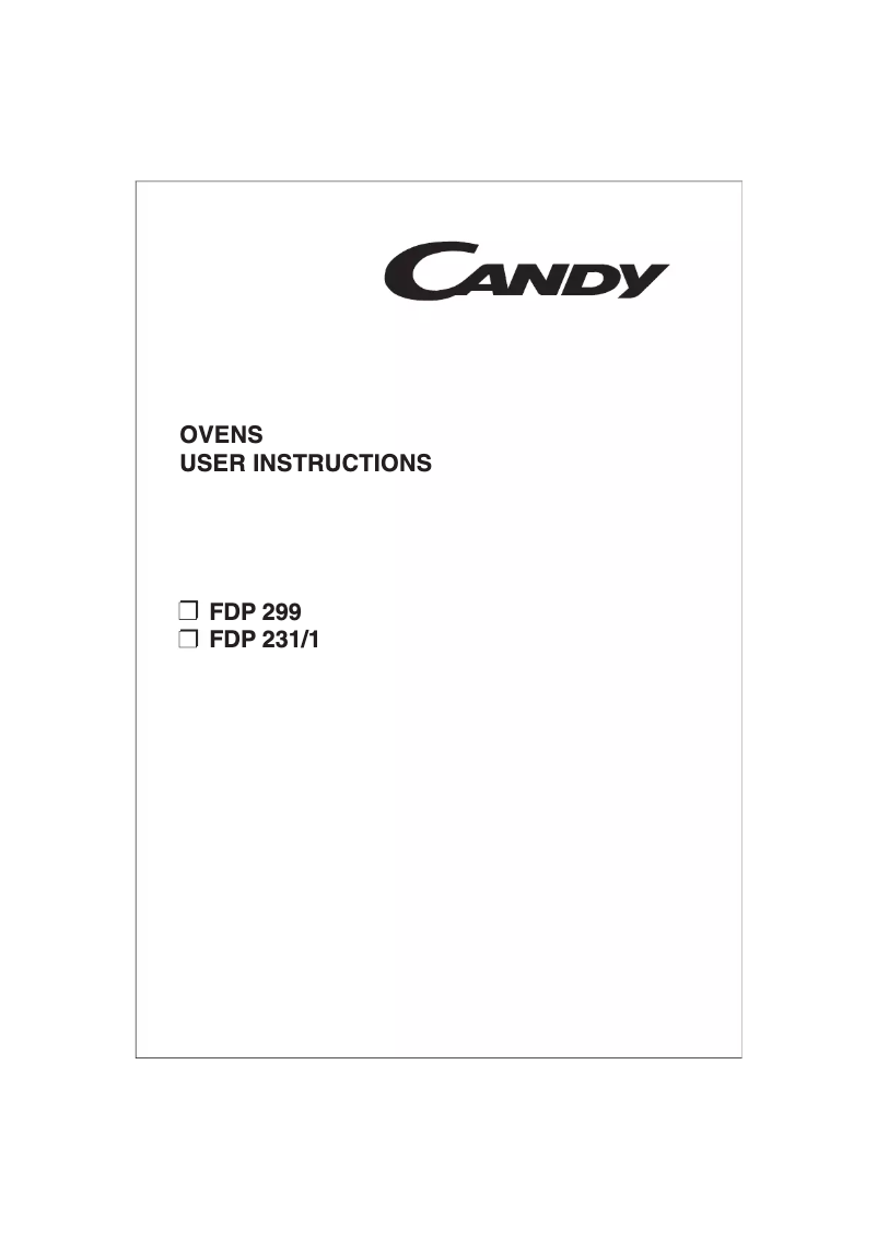 Page n°1 - Manuel utilisateur Candy FO FDP 299 X