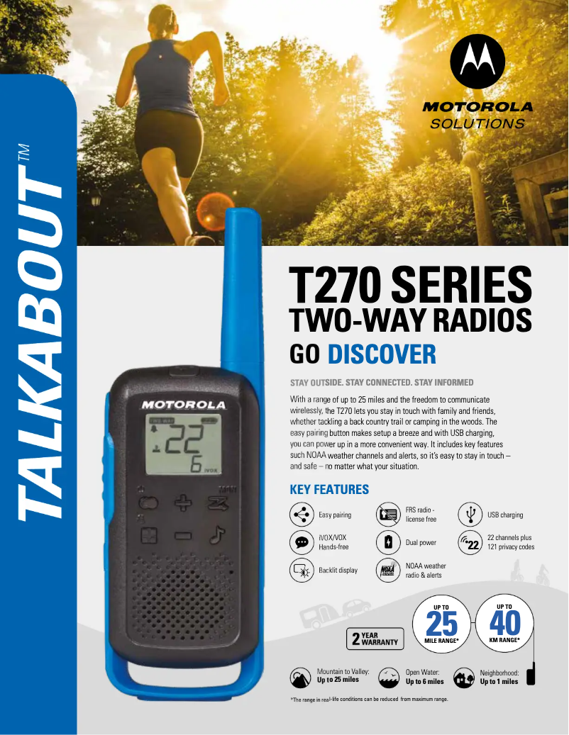 Page n°1 - Fiche technique Motorola Talkabout T270