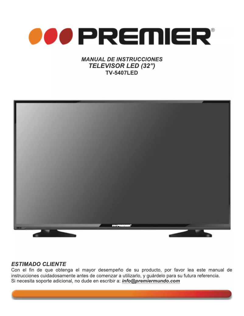 Image de la première page du manuel de l'appareil TV-5407LED