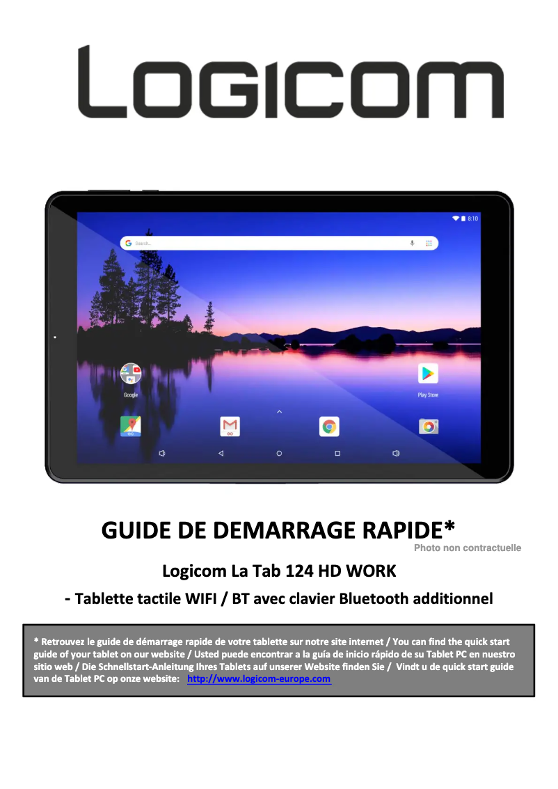 Image de la première page du manuel de l'appareil La Tab 124 HD Work