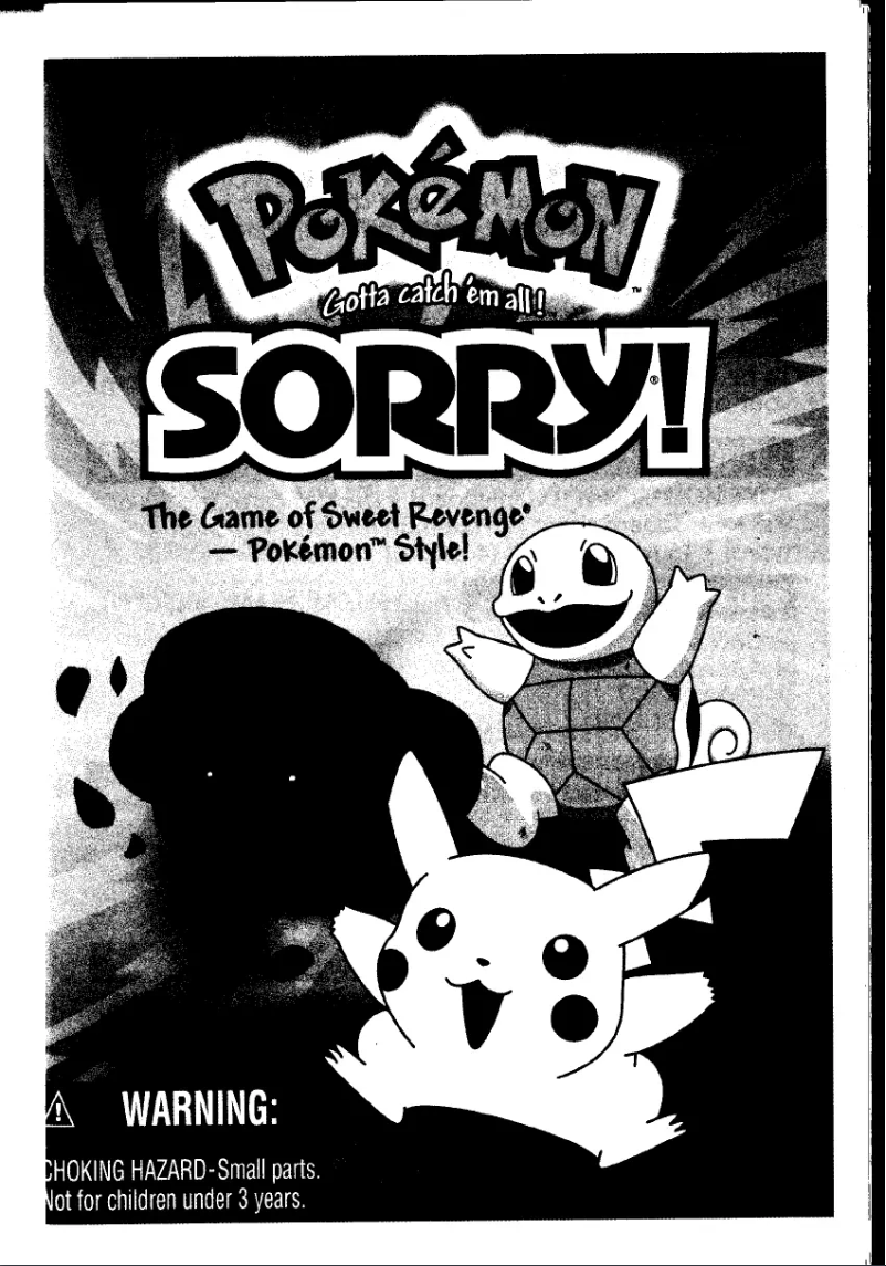 Page 1 de la notice Manuel utilisateur Parker Pokémon Sorry