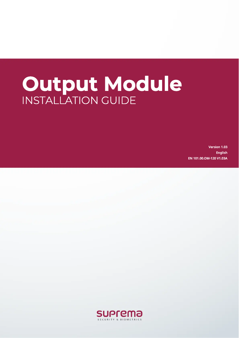 Image de la première page du manuel de l'appareil Output Module