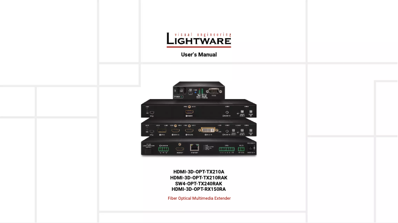 Page 1 de la notice Manuel utilisateur Lightware SW4-OPT-TX240RAK