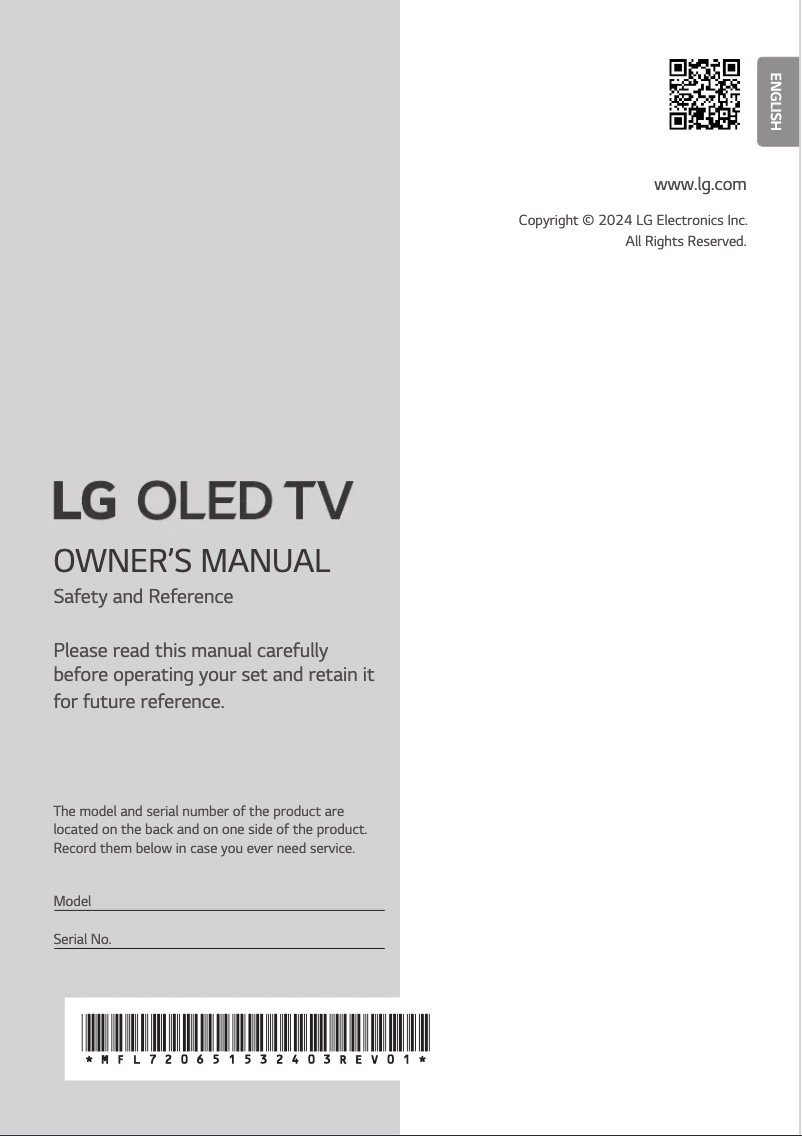 Page n°1 - Manuel utilisateur LG OLED55C44LA