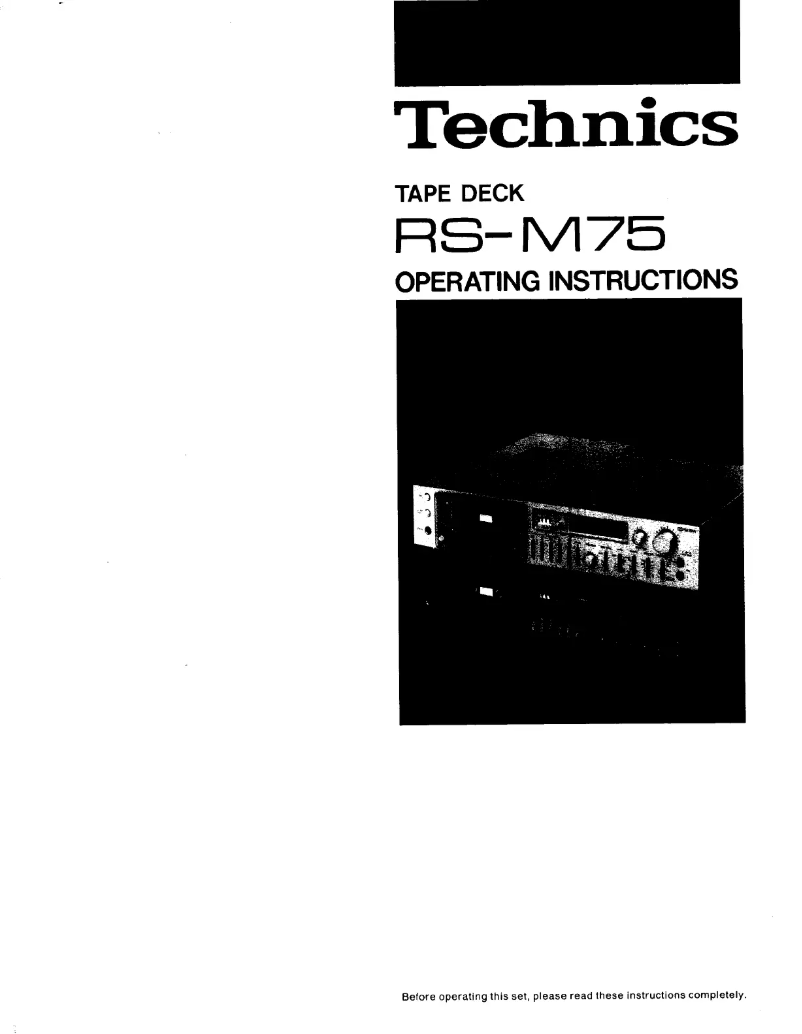 Page n°1 - Manuel utilisateur Technics RS-M75