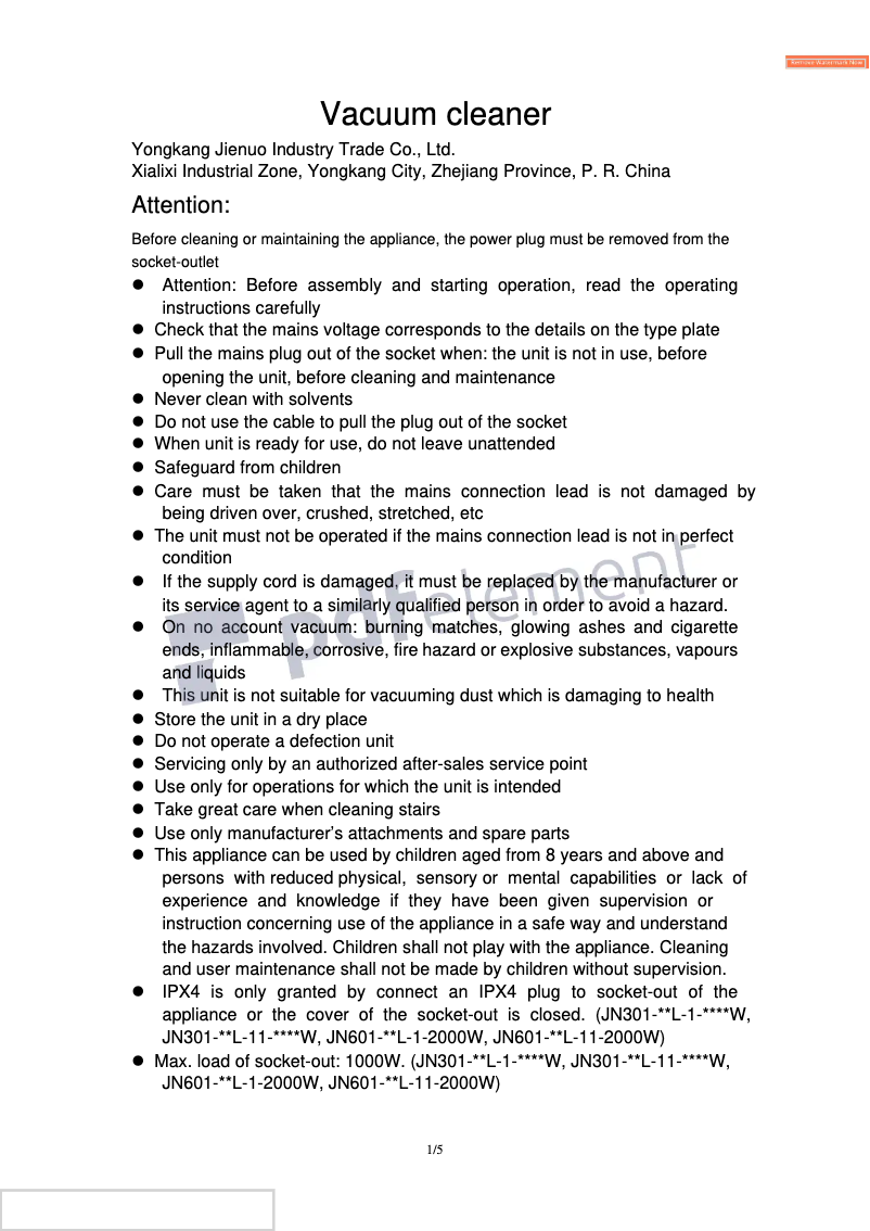 Image de la première page du manuel de l'appareil 57708