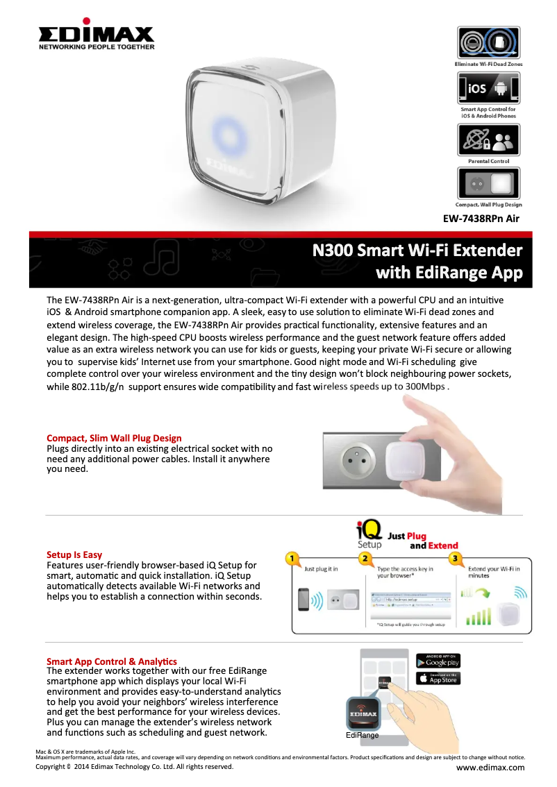 Imagen de la primera página del manual del dispositivo EW-7438RPN AIR