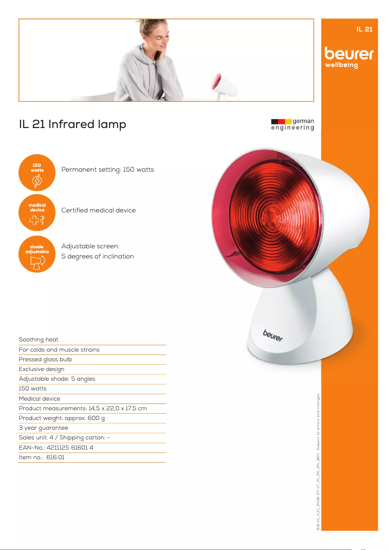 Page n°1 - Fiche technique Beurer IL 21