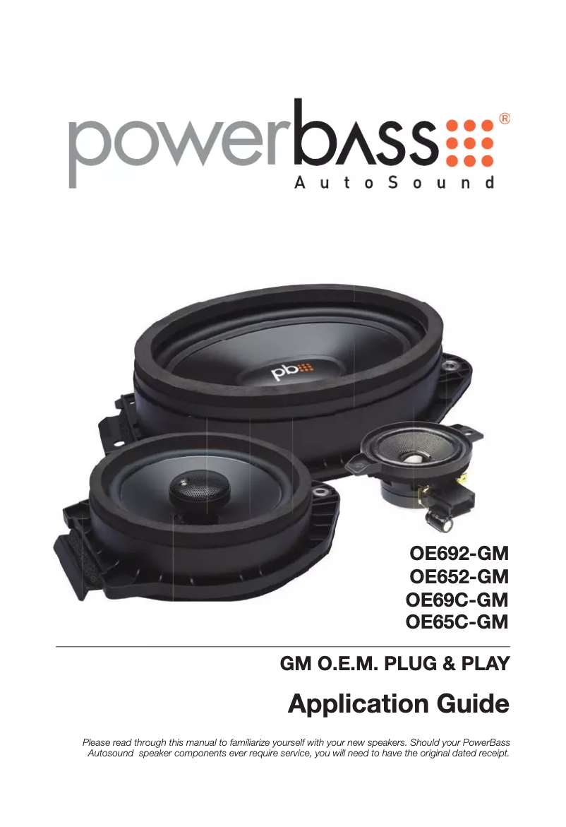 Page n°1 - Manuel utilisateur PowerBass OE652-GM