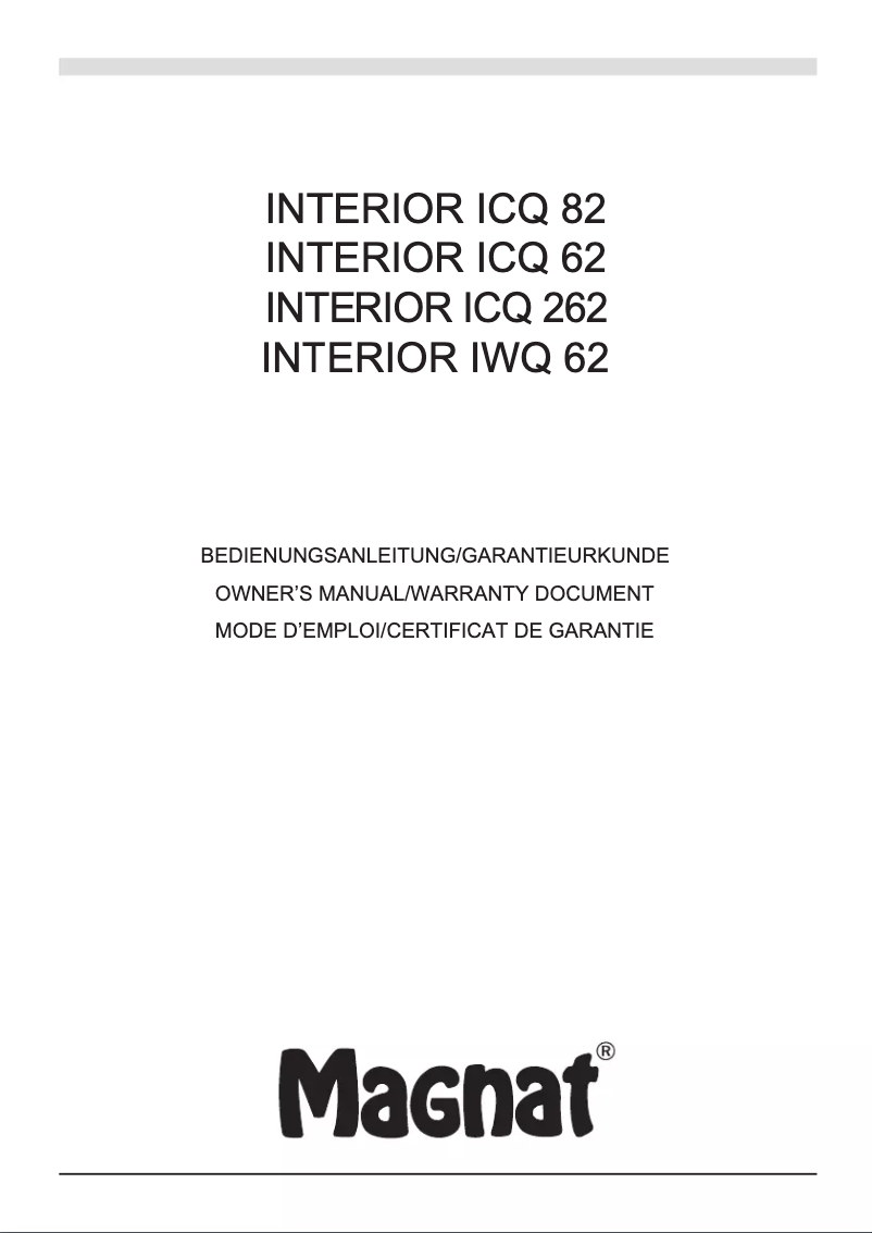 Image de la première page du manuel de l'appareil Interior ICQ 82