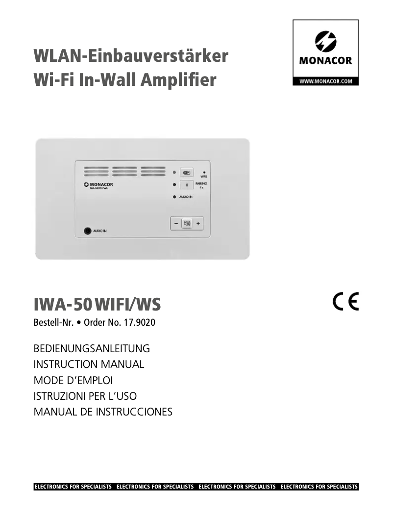 Page 1 de la notice Manuel utilisateur Monacor IWA-50WIFI/WS