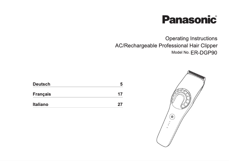 Page n°1 - Manuel utilisateur Panasonic ER-DGP90