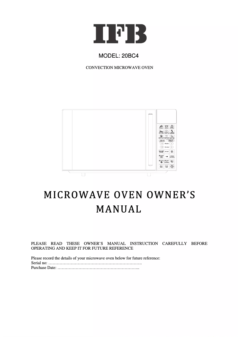 Image de la première page du manuel de l'appareil 20BC4