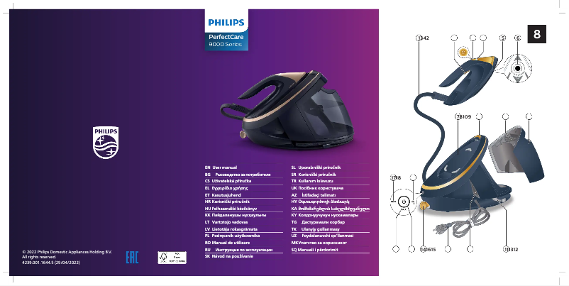 Page n°1 - Manuel utilisateur Philips PerfectCare 9000 PSG9040