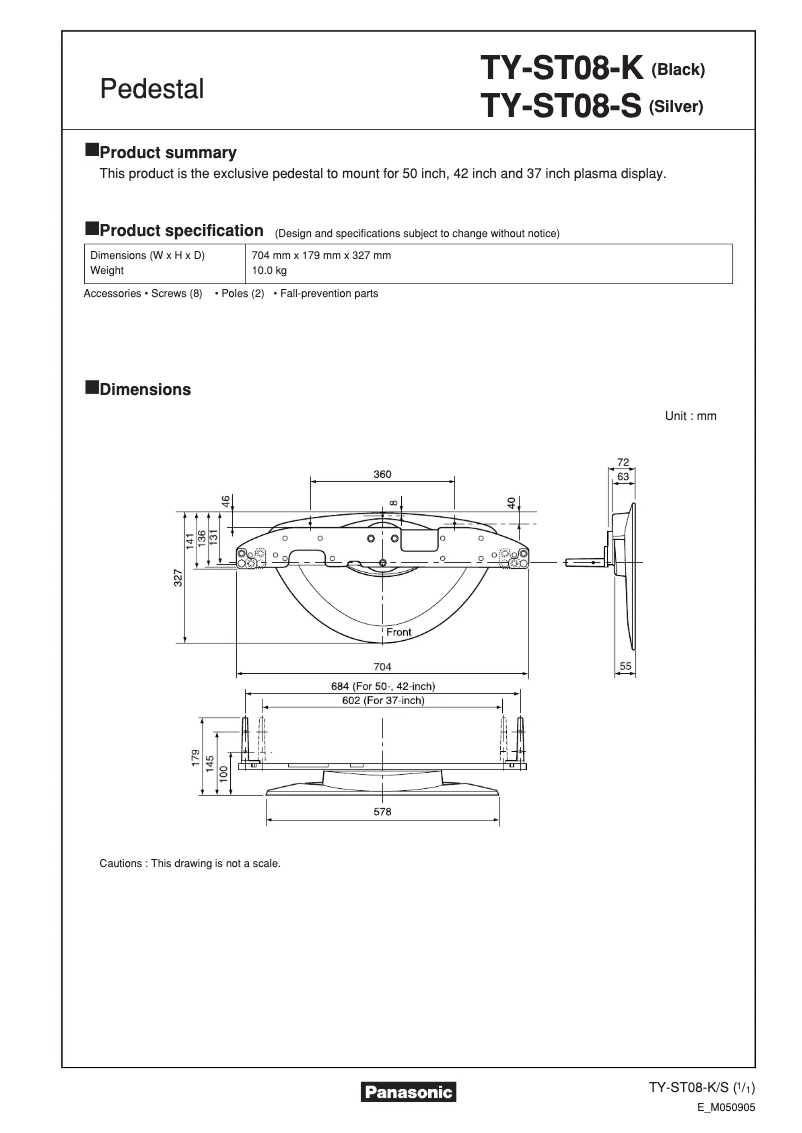 Página 1 del manual Manual de usuario Panasonic TY-ST08