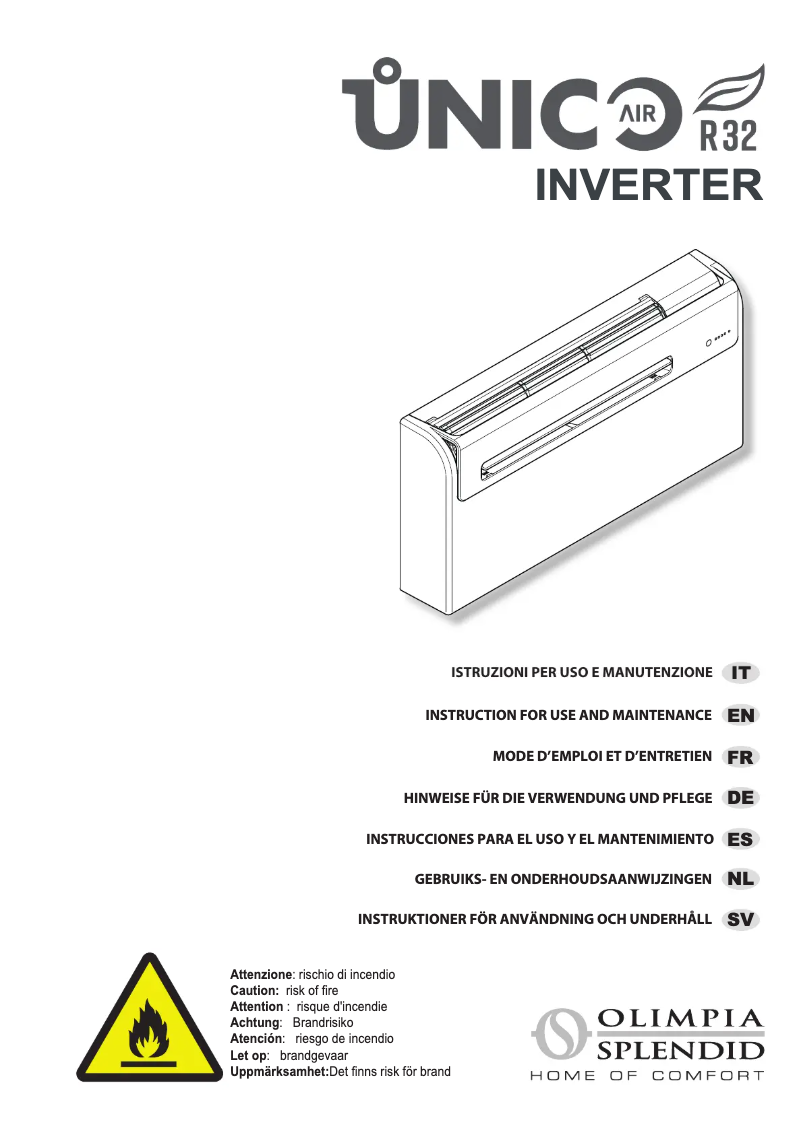 Página 1 del manual Manual de usuario Olimpia Splendid Unico AIR 32