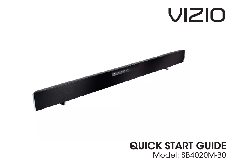 Page n°1 - Manuel utilisateur VIZIO SB4020M-B0