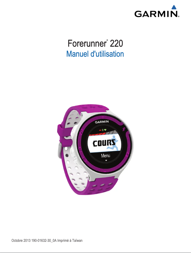Page 1 de la notice Manuel utilisateur Garmin Forerunner 220